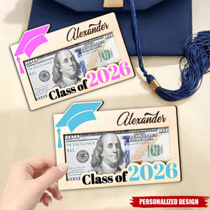 Personalized Graduation Money Holder -Custom Name Class of 2026 Grad Gift