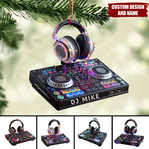 Personalized DJ Console Christmas Ornament – Custom Name Music Lover Gift for DJs & Party Fans