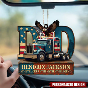 Personalized Trucker Car Hanging Ornament – Gift For Truck Drivers