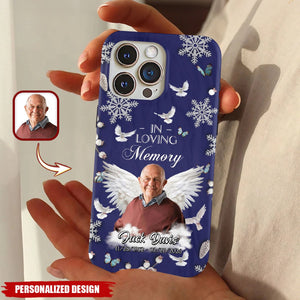 Personalized In Loving Memory Phone Case - Custom Photo Angel Wings Memorial Gift