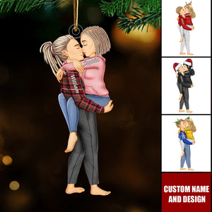 Custom Couple Hug Ornament β Personalized Names & Design