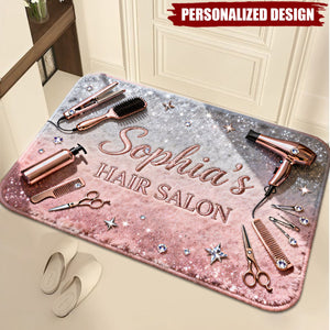 Personalized Hair Salon Doormat - Gifts For Hairstylist