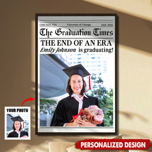 Personalized "The Graduation Times" Newspaper Poster - Gift For Graduates