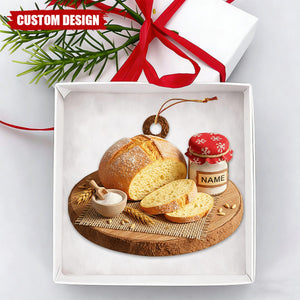 Custom Name Bread Ornament – Cozy Holiday Gift for Bakers & Food Lovers