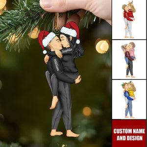 Custom Couple Hug Ornament β Personalized Names & Design