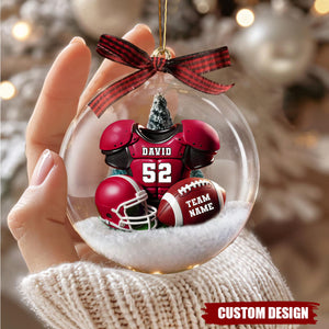 Personalized Football Jersey Christmas Ornament – Custom Name, Number & Team