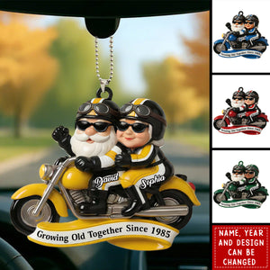 Personalized Couple Car Ornament - Customize Name and Year