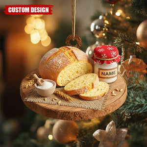 Custom Name Bread Ornament – Cozy Holiday Gift for Bakers & Food Lovers