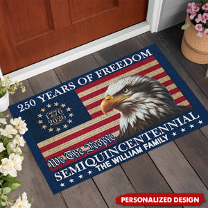 Personalized Patriotic Family Doormat — American 250th Anniversary Gift