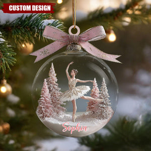 Elegant Ballerina Christmas Ornament – Personalized Gift for Dancers