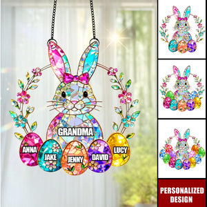 Personalized Easter Bunny Suncatcher - Custom Family Name Bunny Keepsake