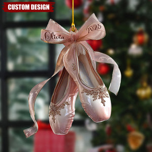 Personalized Ballet Shoes Ornament – Custom Name & Year Keepsake