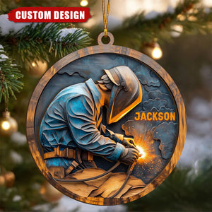 Personalized Welding Ornament β Gift for Welders, Mechanics & Metal Workers