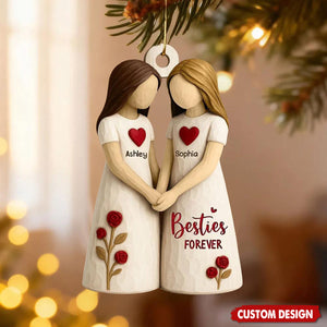 Personalized Besties Forever Ornament – Custom Names Friendship Gift