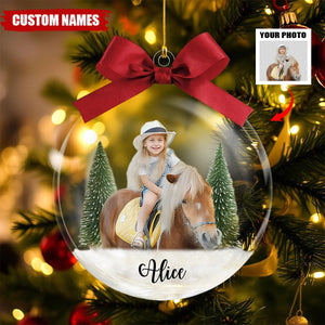 Personalized Horse Riding Christmas Ornament – Custom Photo & Name