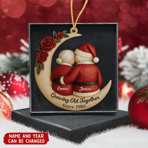 Personalized “From Our First Kiss to Our Last Breath” Christmas Couple Ornament – Custom Names & Year