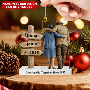 Personalized Senior Couple Ornament – Growing Old Together Keepsake