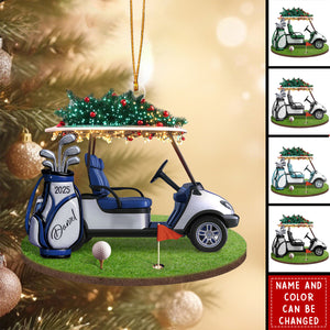 Personalized Golf Cart Christmas Ornament β Unique Gift for Golfers