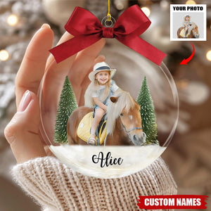 Personalized Horse Riding Christmas Ornament – Custom Photo & Name