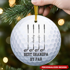 Personalized Golf Club Silhouette Christmas Acrylic Ornament - Gift for Grandpa,Dad