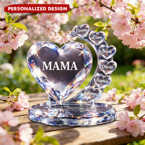 Personalized Mama Heart Plaque - Custom Kids Names Mother’s Day Gift