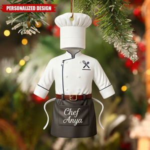 Custom Chef Christmas Ornament – Personalized Name Gift for Cooks & Bakers