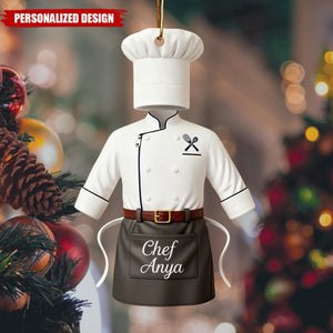 Custom Chef Christmas Ornament – Personalized Name Gift for Cooks & Bakers