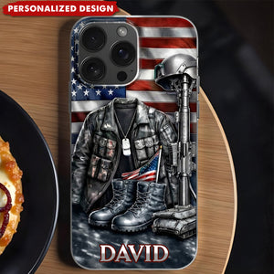 Custom Name Military Phone Case – Memorial Gift for Veterans & Families