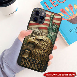 Personalized US 250th Anniversary Phone Case - Custom Name Patriotic Gift