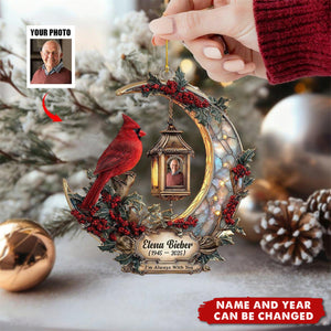 Custom Cardinal Memorial Ornament – Personalized Photo & Name Remembrance Gift