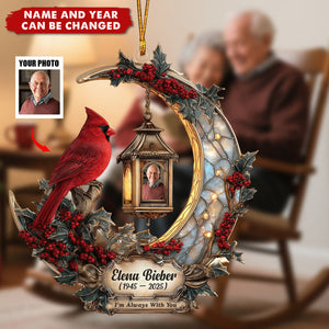 Custom Cardinal Memorial Ornament – Personalized Photo & Name Remembrance Gift