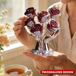 Personalized Custom Rose Tree Shaped Acrylic Plaque -Gift for Mama,Grandma
