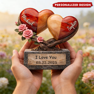 Personalized Heart Couple Plaque – Custom Names & Date Anniversary Gift for Her/Him