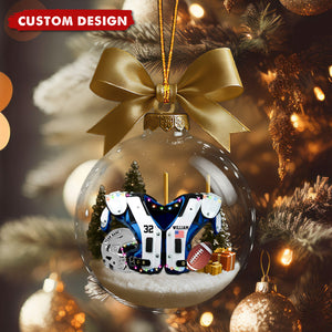 Custom Football Jersey Christmas Ornament β Personalized Name & Number
