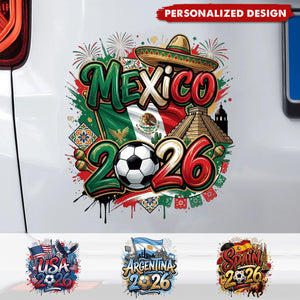 Personalized 2026 World Cup Country sticker - Custom Name