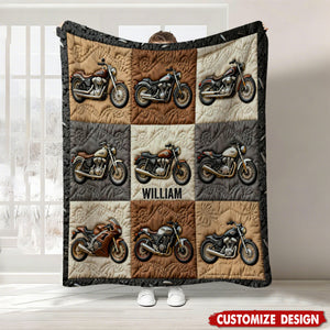 Personalized Biker Blanket - Gift for motorcycle Lover
