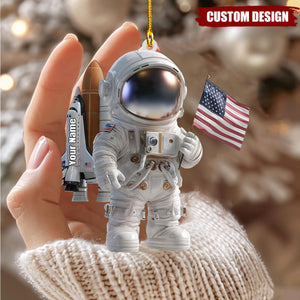 Personalized Astronaut Christmas Ornament β Custom Name Space Explorer Decoration