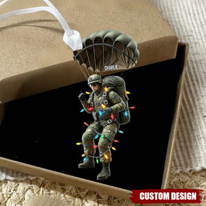 Custom Military Parachute Christmas Ornament - Christmas Gift For Parachutist
