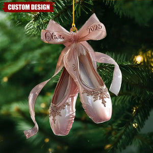 Personalized Ballet Shoes Ornament – Custom Name & Year Keepsake