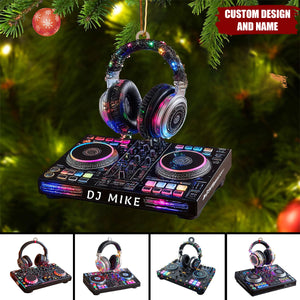 Personalized DJ Console Christmas Ornament – Custom Name Music Lover Gift for DJs & Party Fans