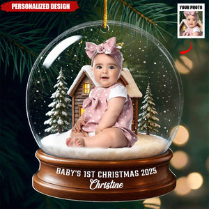 Personalized Baby Christmas Ornament - Custom Face & Name Keepsake Gift