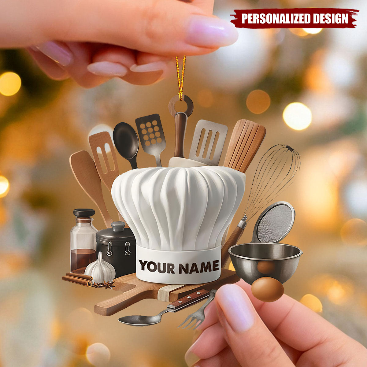 Personalized Chef Ornament – Unique Gift for Cooks & Food Lovers