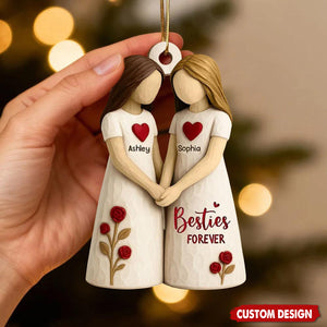 Personalized Besties Forever Ornament – Custom Names Friendship Gift