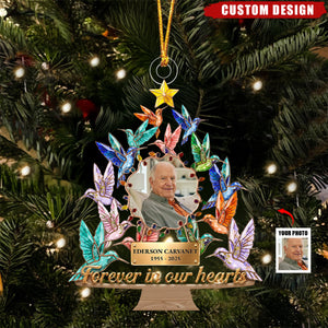 Personalized Hummingbird Memorial Ornament – “Forever in Our Hearts”