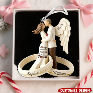 Personalized Angel Couple Ornament – Forever in My Heart Keepsake