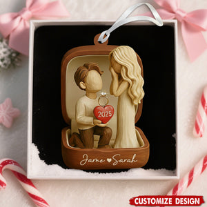 Personalized Couple Marriage Proposal Ornament - Engagement Gift For Couples