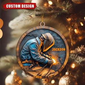Personalized Welding Ornament β Gift for Welders, Mechanics & Metal Workers