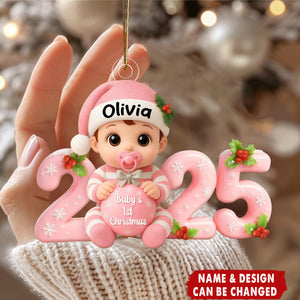 Baby’s First Christmas Ornament 2025 – Custom Name & Design Gift for Newborn