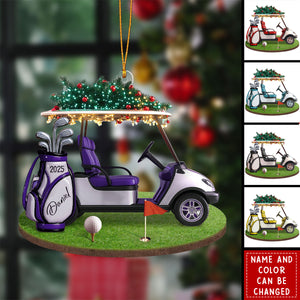 Personalized Golf Cart Christmas Ornament β Unique Gift for Golfers