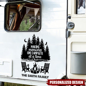 Personalized Forest Campfire RV Camper Window Decal - Gift For Camper Van Road Trip Lovers